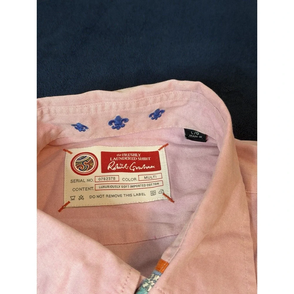 Robert Graham Freshly Laundered Shirt Mens Large Pink Long Sleeve Button Up